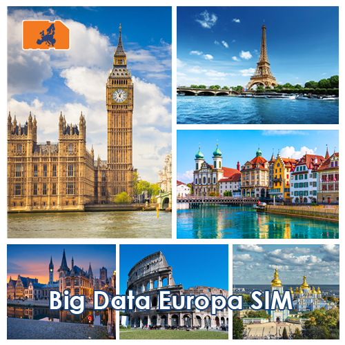 Big Data Europa SIM - 100GB (geldig voor 365 dagen) Top Merken Winkel